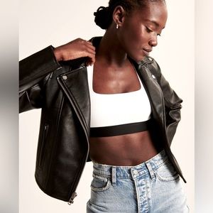 Abercrombie & Fitch Vegan Moto Jacket Black XS